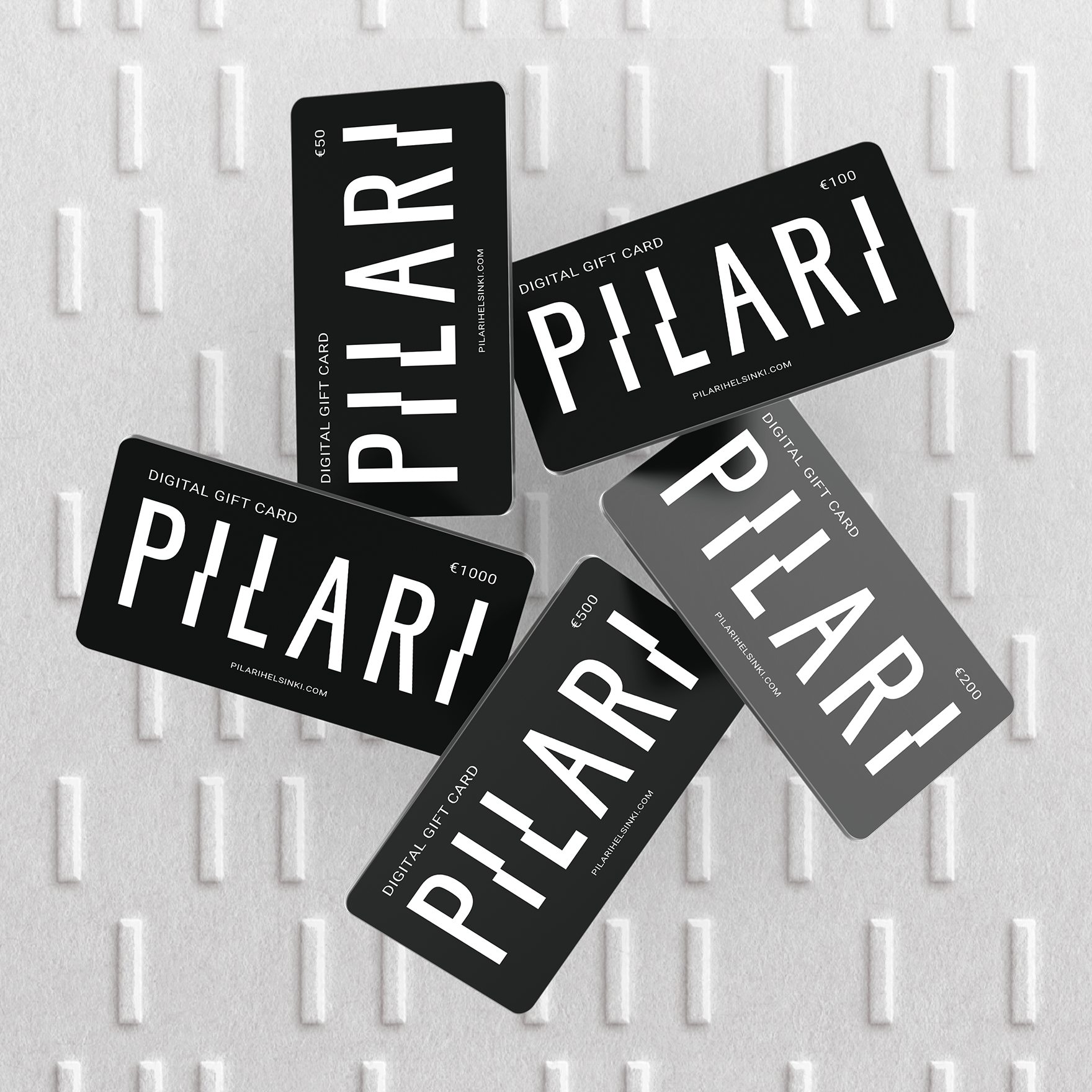 Pilari Helsinki gift card – the perfect gift for contemporary art and luxury design lovers.